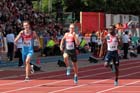 From left to right: Vladimir Krasnov (Russia), David Gollnow (Germany) and Nigel Levine (GB) in the 400 metres at the European Athletics Team Championships.